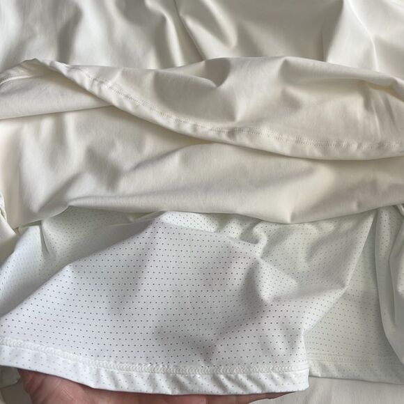 Qinsen Square Neck Bodice Tank Flare Dress White Size 10 NWT - Picture 8 of 11